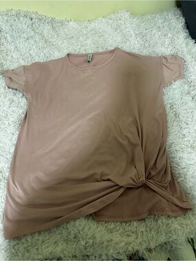 Pomelo Blush Pink Short Sleeve Knot Front Tee
